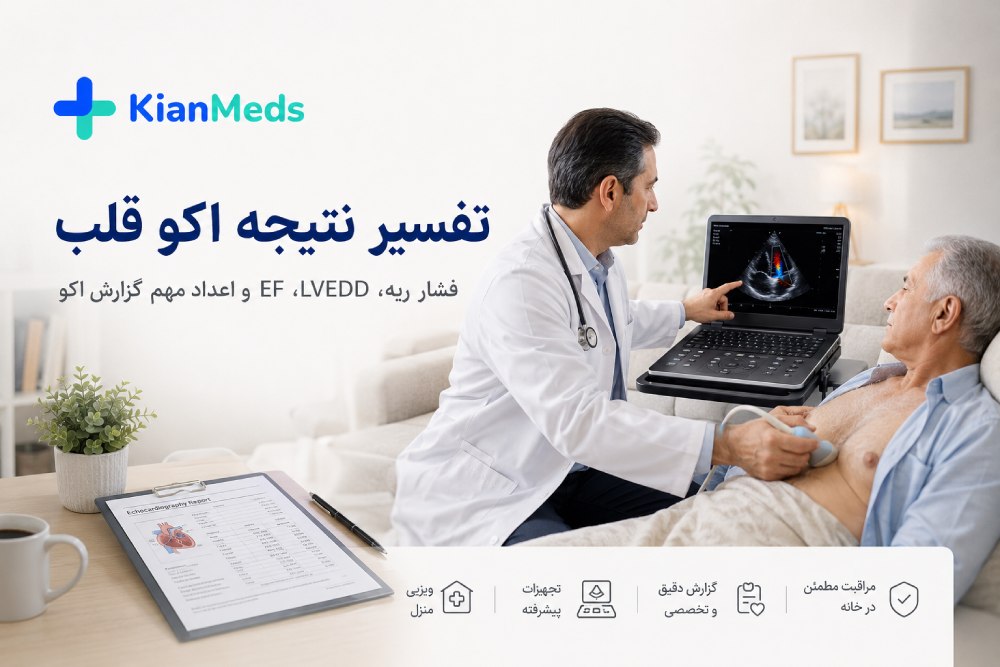 تفسیر نتیجه اکو قلب، EF ،LVEDD ،PAP و فشار ریه