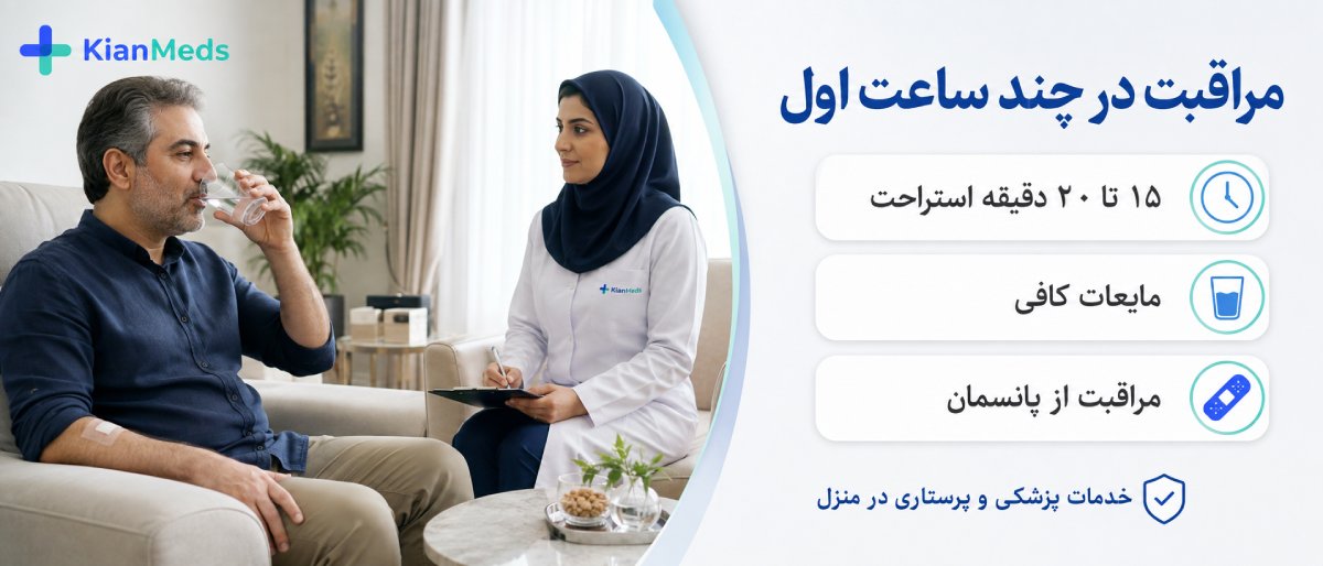 مراقبت‌های بعد از فصد خون در چند ساعت اول